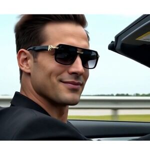 Sunglasses Oversized Gradient Black Lens Retro Beach Party‎ Shades Eye Glasses